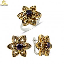 Gümüş Otantik Taşlı Set